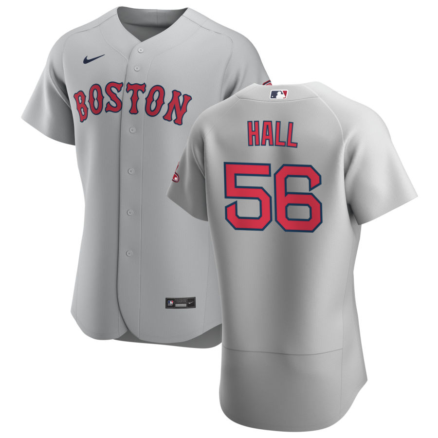 Boston Red Sox #56 Matt Hall Men Nike Gray Road 2020 Authentic Team MLB Jersey->boston red sox->MLB Jersey